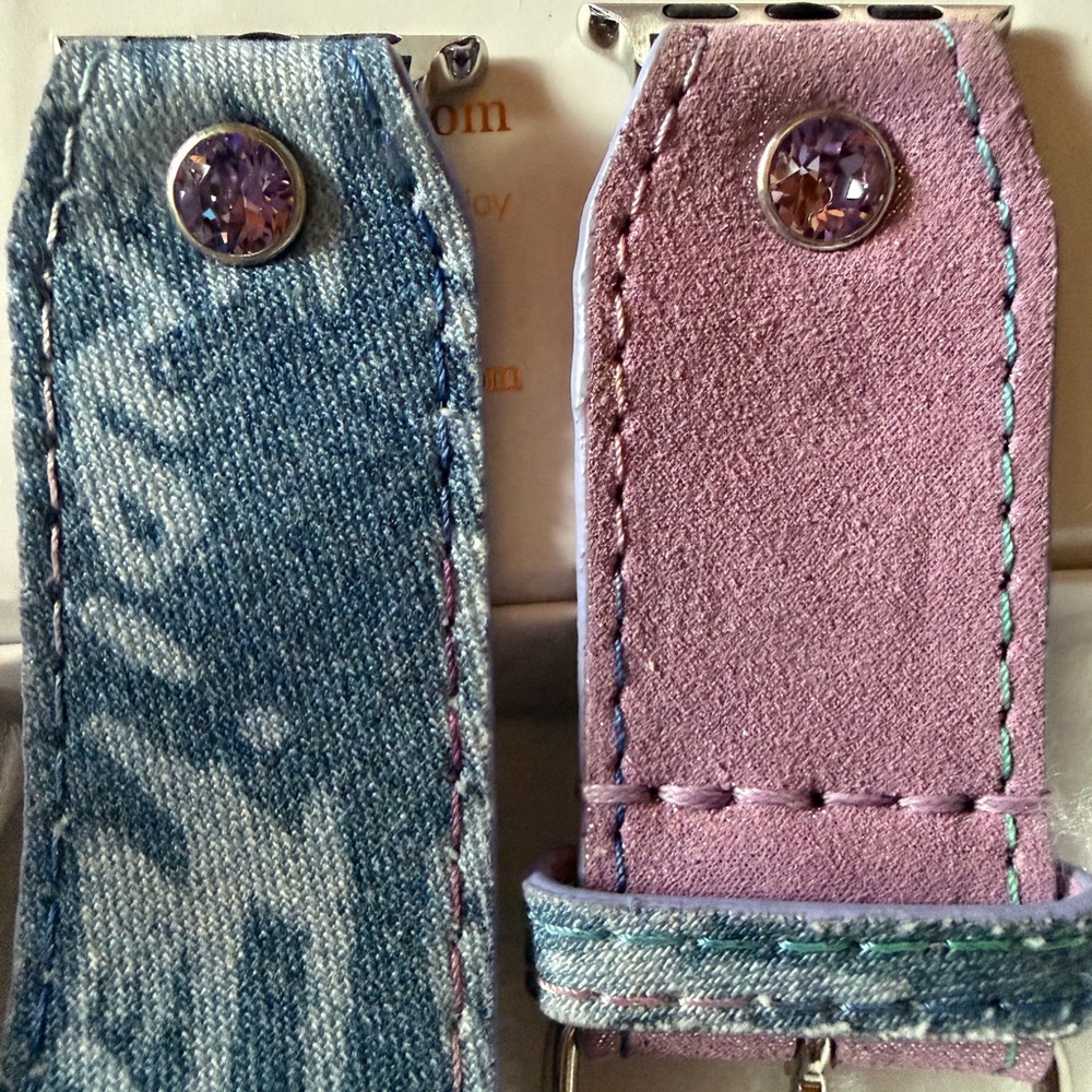 Authentic Upcycled Retro Fendi Denim Jekyl & Hyde w/Purple Akoya by Spark’l - Picture 5 of 7
